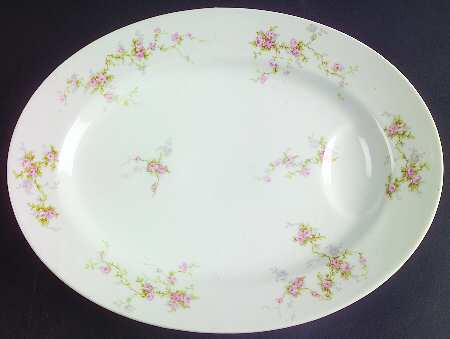 Pink Spray 11" Oval Serving Platter