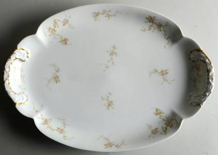 Pink Spray 16" Oval Serving Platter
