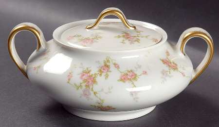 Pink Spray Sugar Bowl & Lid