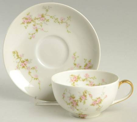 Pink Spray Flat Cup & Saucer Set