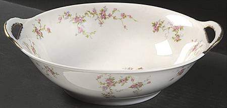 Pink Spray 10" Round Vegetable Bowl