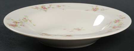 Pink Spray Rim Soup Bowl