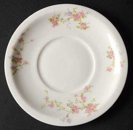 Pink Spray Saucer for Cream Soup Bowl