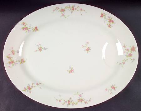 Pink Spray 16" Oval Serving Platter