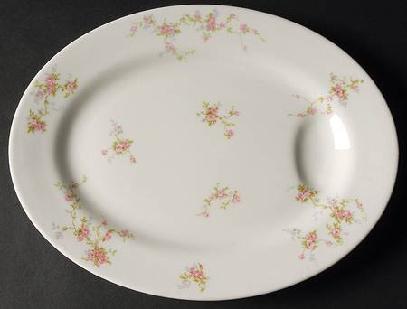 Pink Spray 11" Oval Serving Platter