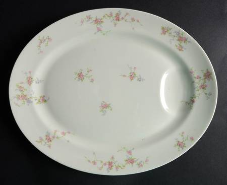 Pink Spray 14" Oval Serving Platter