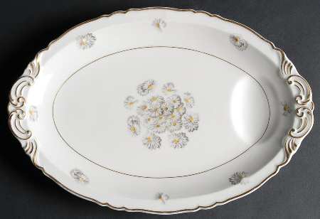 Primrose (White, Scalloped) 13" Oval Serving Platter by Haviland