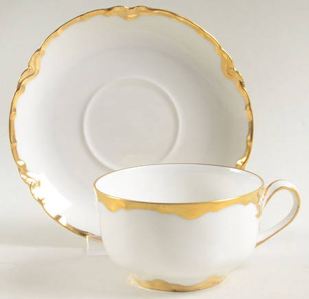 Ranson (Gold Trim) Flat Cup & Saucer Set