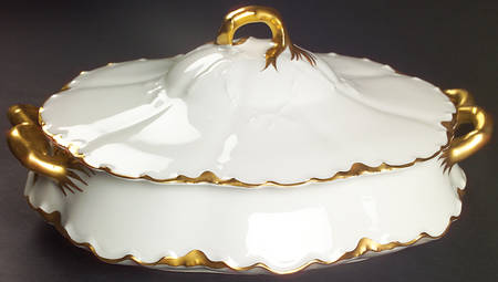 Ranson (Gold Trim) Oval Covered Vegetable by Haviland