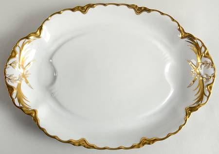 Ranson (Gold Trim) 17" Oval Platter with Well