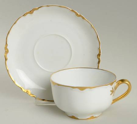 Ranson (Gold Trim) Flat Cup & Saucer Set