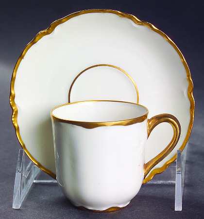 Ranson (Gold Trim) Flat Demitasse Cup & Saucer Set