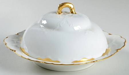 Ranson (Gold Trim) Round Covered Butter