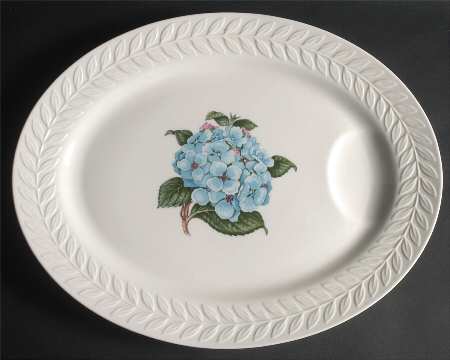Regents Park Hydrangea 16" Oval Serving Platter