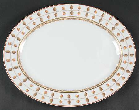 Rivoli (Brown Trim) 13" Oval Serving Platter by Haviland