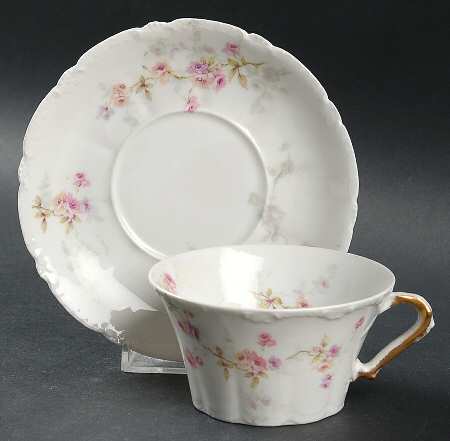 Schleiger 339h Flat Cup & Saucer Set by Haviland