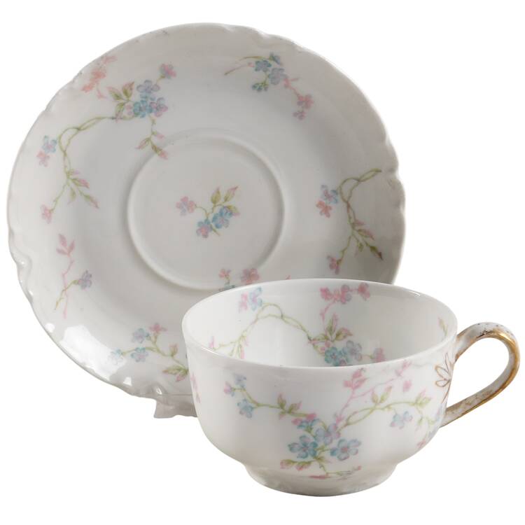 Schleiger 441b Flat Cup & Saucer Set by Haviland