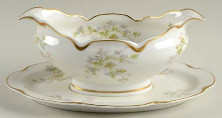 Schleiger 904D Gravy Boat with Attached Underplate by Haviland