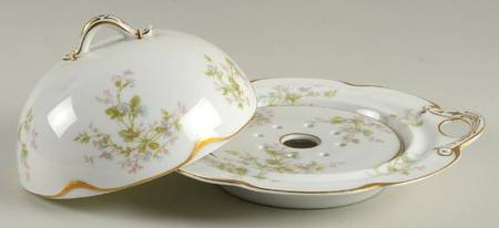 Schleiger 904D Round Covered Butter with Strainer by Haviland