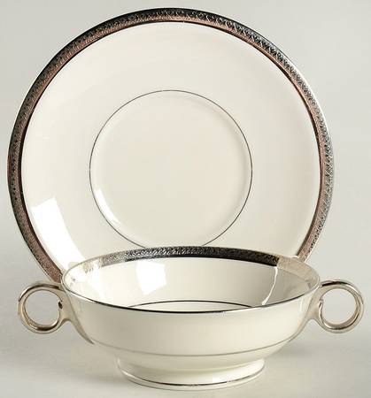 Shelton Footed Cream Soup Bowl & Saucer Set