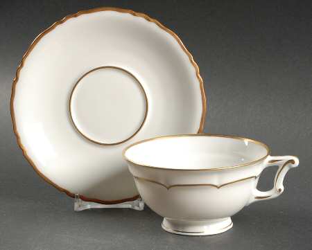 Sheraton (Louis XIV Shape) Footed Cup & Saucer Set by Haviland