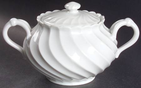Torse White (Newer, Post 1950) Sugar Bowl & Lid