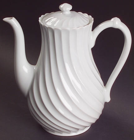 Torse White (Newer, Post 1950) Coffee Pot & Lid