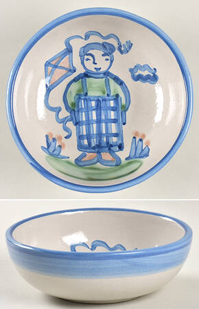 Country Scene Blue Coupe Cereal Bowl