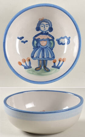 Country Scene Blue Coupe Cereal Bowl