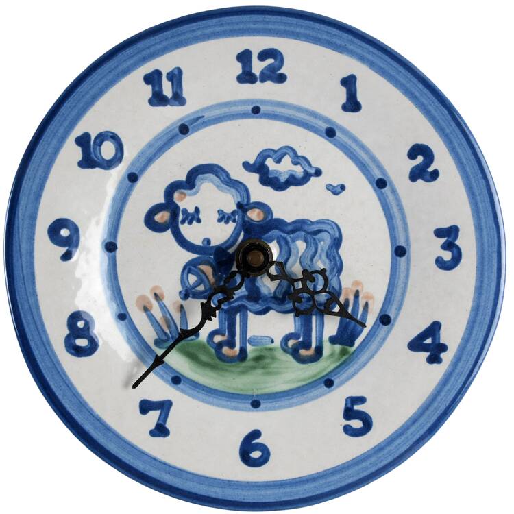 Country Scene Blue Clock Plate