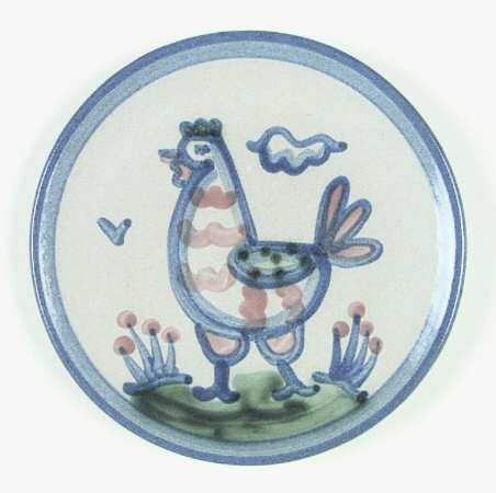Country Scene Blue Bread & Butter Plate