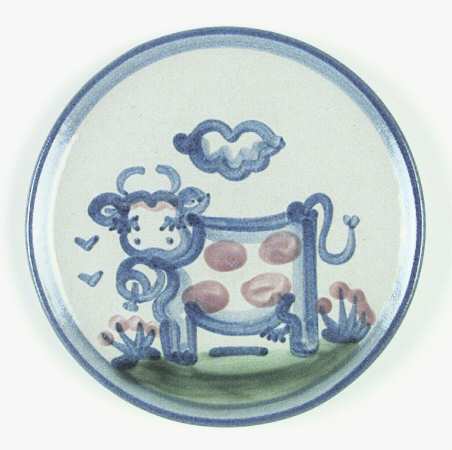 Country Scene Blue Bread & Butter Plate