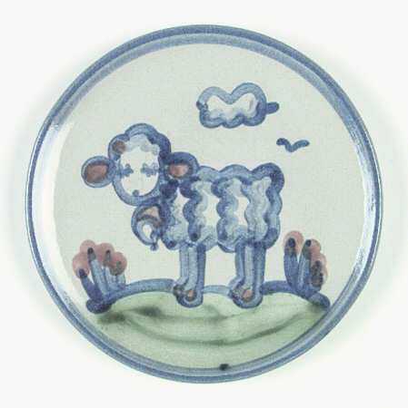 Country Scene Blue Bread & Butter Plate by M A Hadley