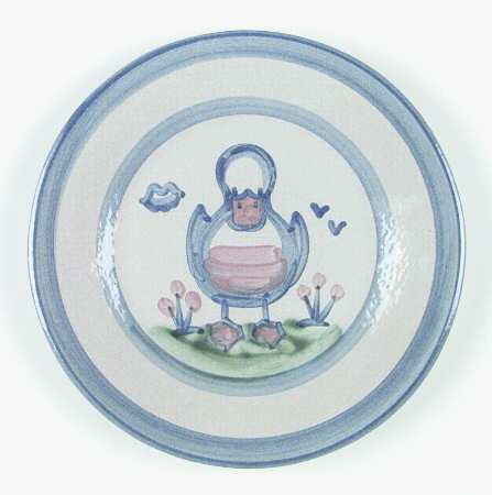 Country Scene Blue Luncheon Plate