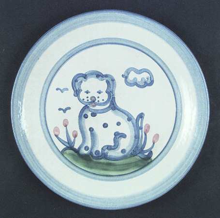 Country Scene Blue Salad/Dessert Plate