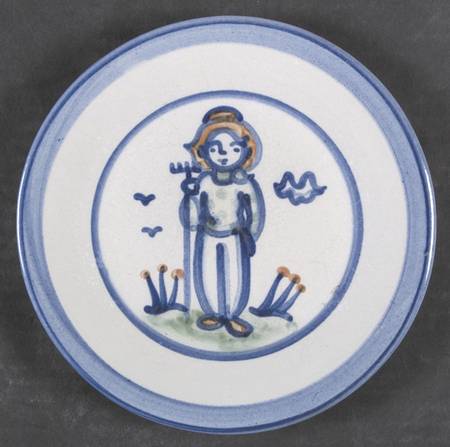 Country Scene Blue Salad/Dessert Plate