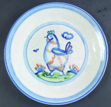 Country Scene Blue Dinner Plate