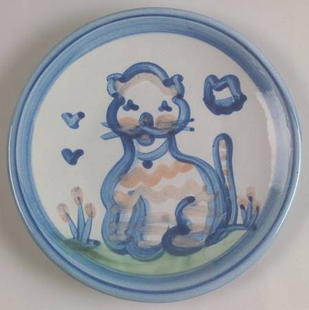 Country Scene Blue Bread & Butter Plate