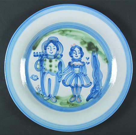 Country Scene Blue 13" Chop Plate (Round Platter)