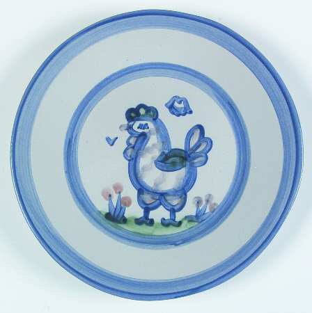 Country Scene Blue Luncheon Plate
