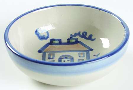 Country Scene Blue Coupe Cereal Bowl
