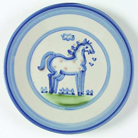 Country Scene Blue Luncheon Plate