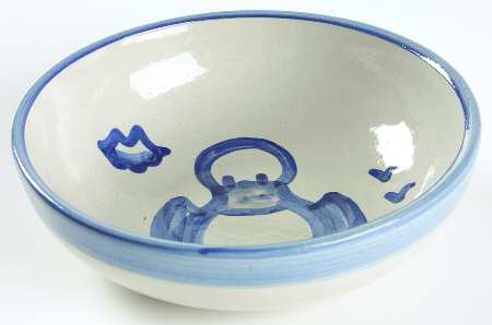 Country Scene Blue Coupe Soup Bowl