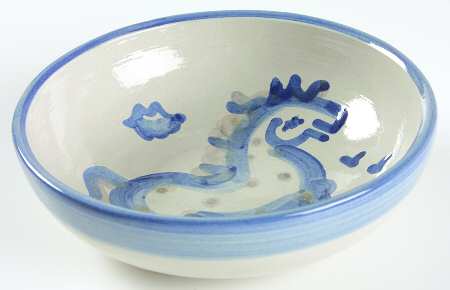 Country Scene Blue Coupe Soup Bowl