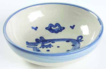 Country Scene Blue Coupe Soup Bowl