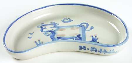 Country Scene Blue Crescent Salad Plate