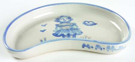 Country Scene Blue Crescent Salad Plate