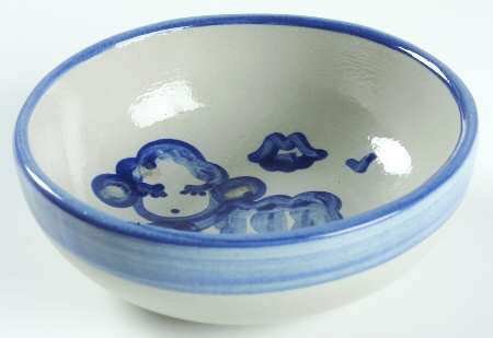 Country Scene Blue Coupe Cereal Bowl