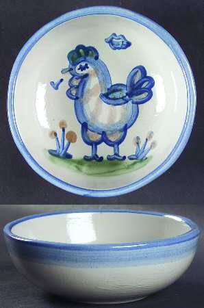 Country Scene Blue Coupe Cereal Bowl