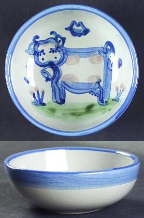Country Scene Blue Coupe Cereal Bowl